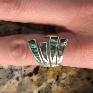 Sterling silver abalone ring